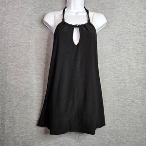 White House Black Market Women's Black Backless Halter Tank Top Size M